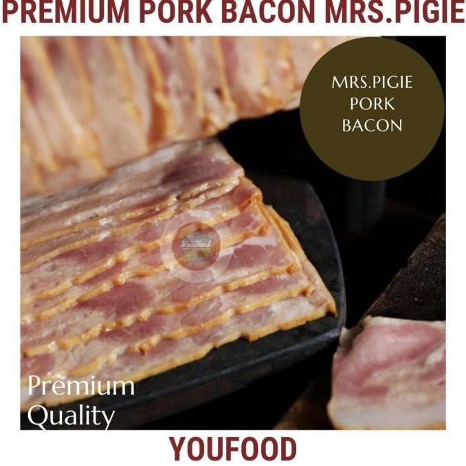 

Grosir -Mrs.Pigie- Pork Bacon Premium Less Fat - Bali / Bacon Babi Asap Bali