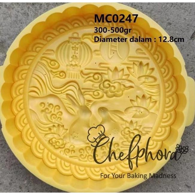 Cetakan Mooncake Jumbo Kue Bulan Satru 300gr-500gr Kelinci MC0247