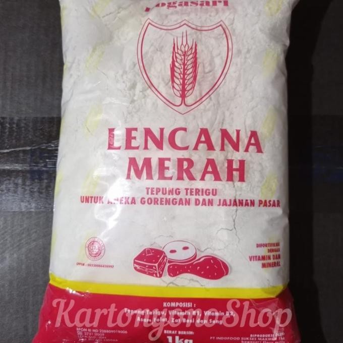 

Sale Tepung Terigu Lencana Merah Kemasan 1Kg Per Dus Isi 12 Bks