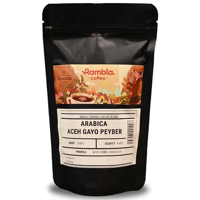 

Grosir Rambla Coffee - Kopi Arabica Aceh Gayo Peyberry 100 Gr Bubuk Chocolate