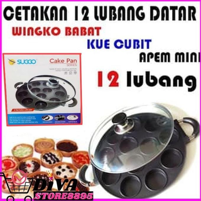 Cetakan Kue 12 Lubang Suggo - Cetakan Kue Lumpur Suggo 12 Lubang Martabak Super Mini Cetakan Kue Lum