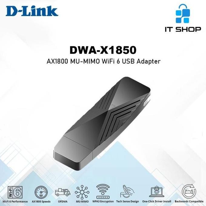 D-Link Dwa-X1850 Ax1800 Mu-Mimo Wifi 6 Usb Adapter Co