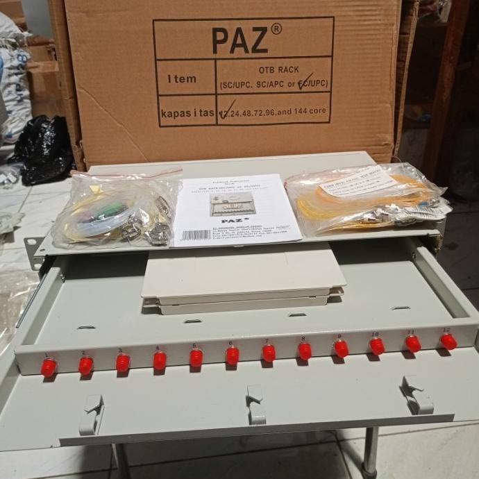 Otb 12 Core Lengkap Adapter Fc Dan Pigtail Fc Merk Paz  / Fc Co