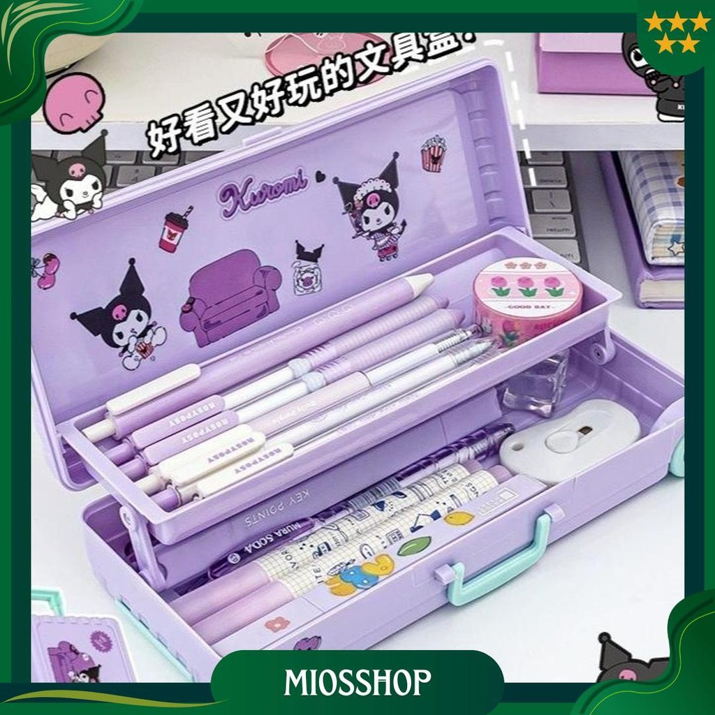 

Loooopy(Free Sticker) Kotak Pensil Troli Lucu Kotak Alat Tulis Dua Lapis Koper Kreativitas Kapasitas Besar Pemodelan Best Seller