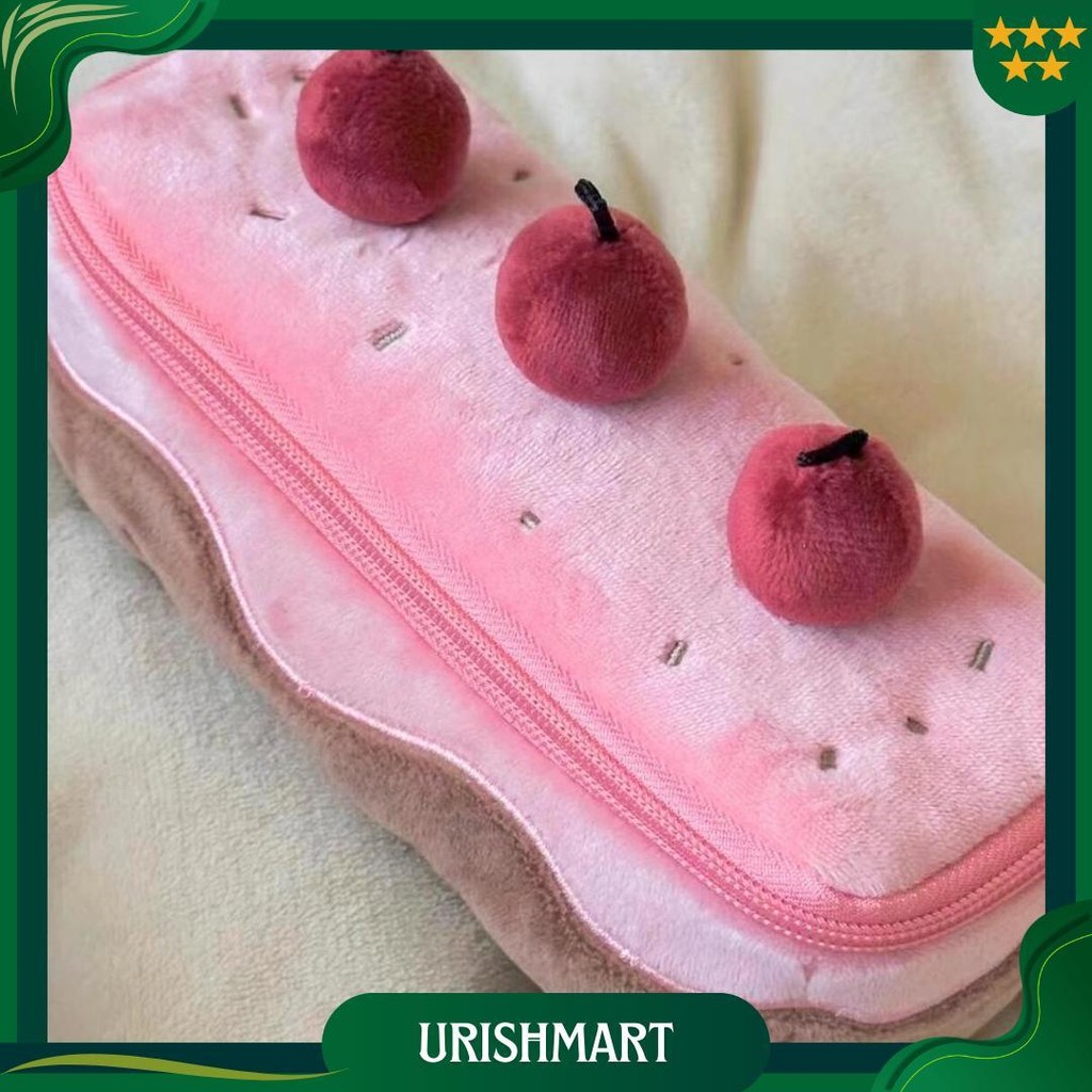 

Cherry Cake Pencil Case Ins Cake Pen High -Value Student Large -Kapacity Pencil Box Bag Tas Teks Ori
