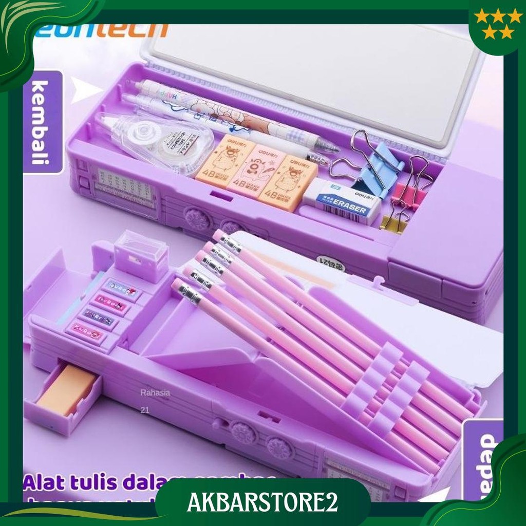 

Kotak Pensil/Bahan Tahan Air Kuromi Tempat Pensil Password /Multifungsi Lapis Ganda Berkapasitas Besar Lucu- Termasuk Rautan Pensil Kotak Alat Tulis Best Seller