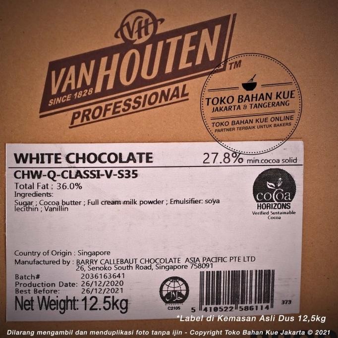 

Sale Van Houten - White Couverture Chocolate 27,8% 250Gr Coin Cokelat Putih