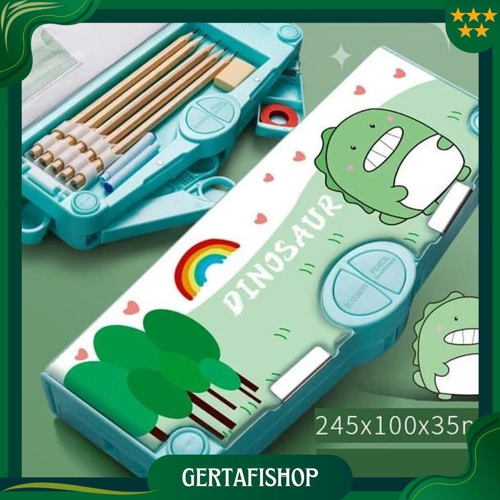 

Kotak Pensil Mekanik Anak Sekolah Mekanik Multifungsi Serbaguna Fullset Penggaris Gunting Original Ori