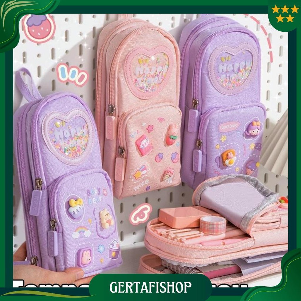 

Dengan Stiker GratisPencil Case Lucu Korea Kotak Pensil Kanvas 6 Ruang /Kotak Pensil Anak Sekolah Sale