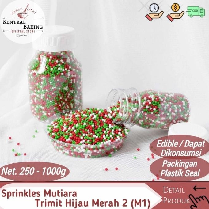 

Grosir Sprinkle Kue Mutiara Trimit Hijau Merah 2 (M1) / Springkel Springkle