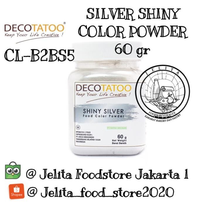 

Sale Decotatoo Silver Shiny Color Powder 60 Gr Cl-B2Bs5, Pewarna Makanan