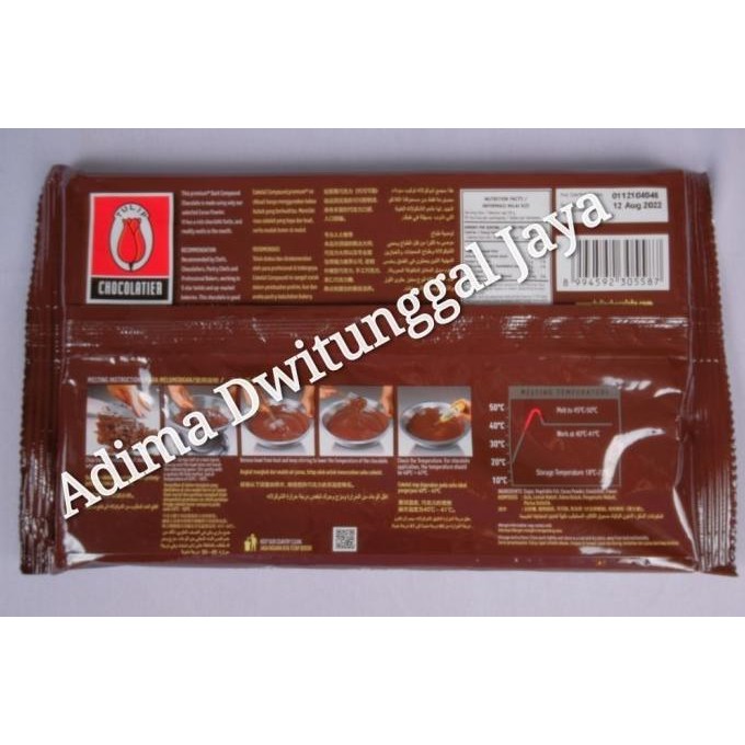 

Promo Dark Chocolate Compound Tulip 1Kg / Cokelat Batang Tulip Dark 1Kg