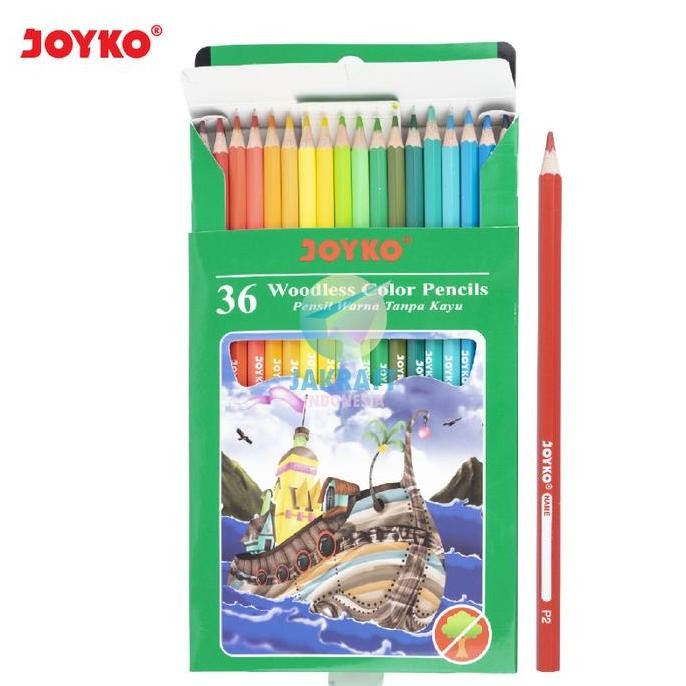 

(36 Pcs) Pensil Warna Panjang 36 Warna JOYKO CP-122 Color Pencil Berkualitas Lebih Tebal & Kuat Woodless