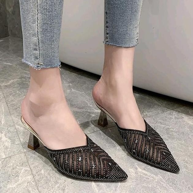 DCollection DC 04 Sandal Pesta Wanita Elegan Heels 7 Cm - Sepatu High Heels Pesta Kondangan Kekinian