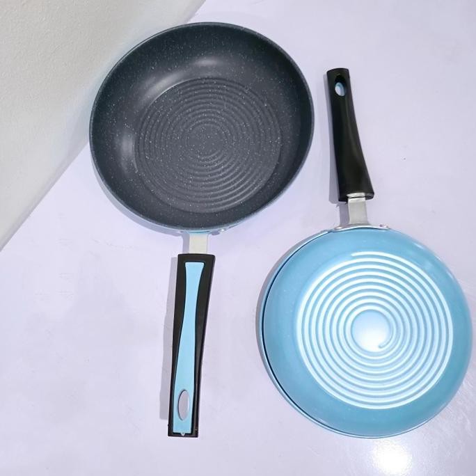 Wajan Frypan Teflon Anti Lengket Lapis Keramik 20cm 22cm 24cm/ Wajan Penggoreng Teflon Anti lengket 