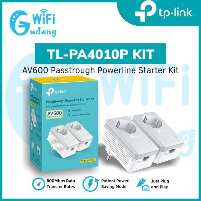 Tp-Link Tl-Pa4010Pkit Av600 Passthrough Powerline Kit Co