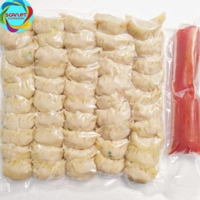 

Kuotie Ayam Halal Chicken Dumpling Pangsit Ayam Halal 50 pcs + Sambal TS