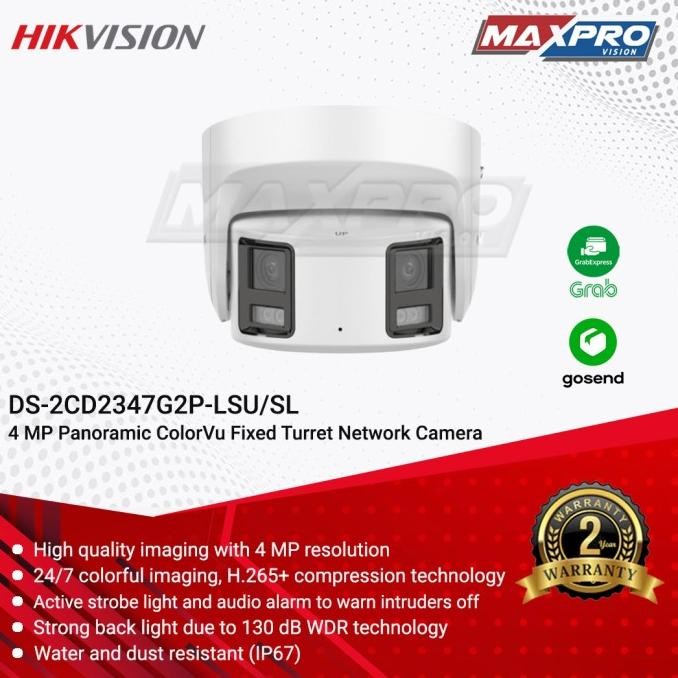 DS-2CD2347G2P-LSU/SL - HIKVISION IP 4MP PANORAMIC COLORVU TURRET CAMERA