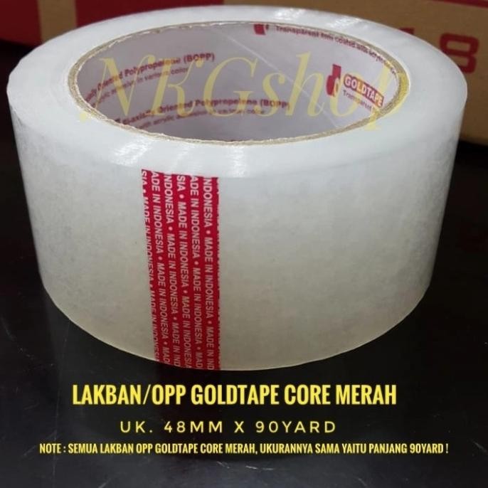 

Lakban Goldtape/OPP Goldtape dus merah 2" 48mm x 90yard (1dus = 72pcs) murah
