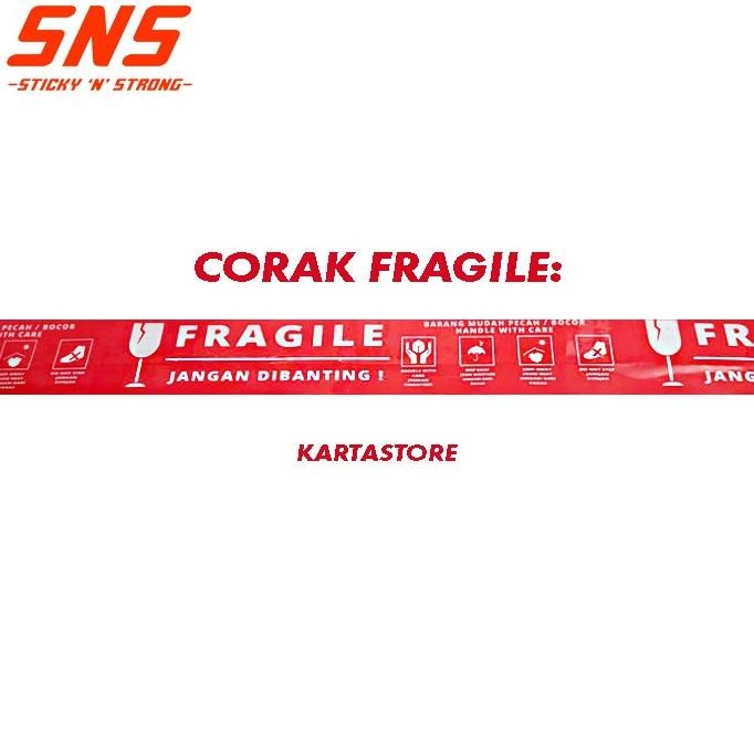 

LAKBAN FRAGILE 300 YARD FULL MERAH SNS STICKY N STRONG murah