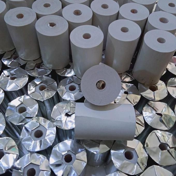 

Kertas thermal coreles ukuran 58/57x40mm full paket 10 pcs Hitam Roll Struk Struk murah