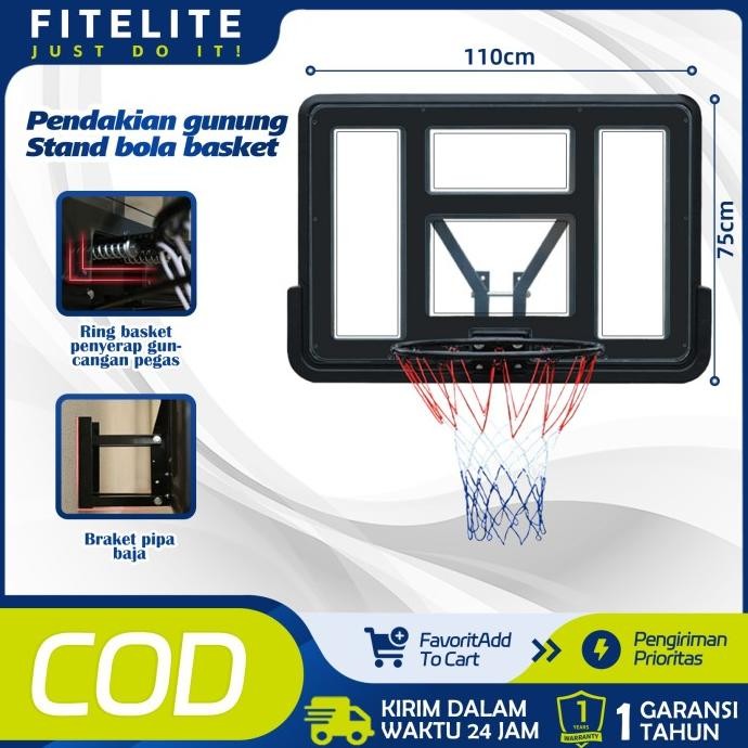 Ring Bola Basket Standar 45cm/Net Ring Basket 12 Loop/Papan Ring Basket Portable Untuk Dewasa dan An