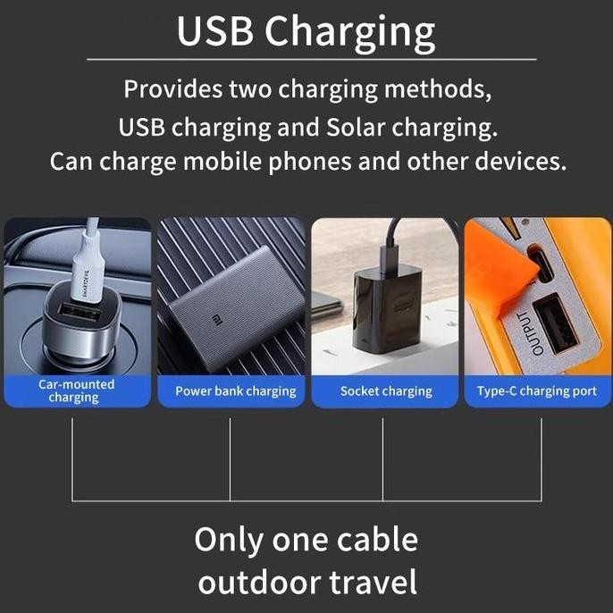 Sale Ready StockLampu Perkemahan Tenaga Surya Lampu Pengisian Daya Ponsel Tenaga Surya Lampu Darurat