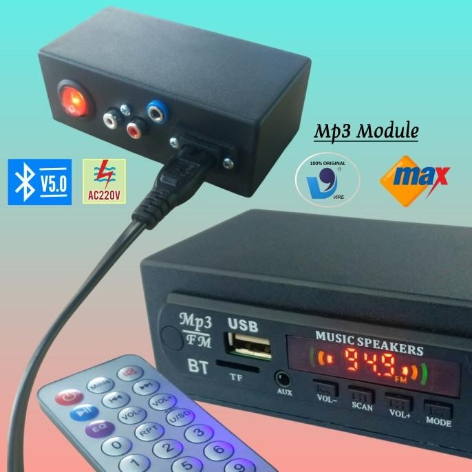 Rakitan Mp3 USB FM Bluetooth Player AC 220V-240V Mini Box