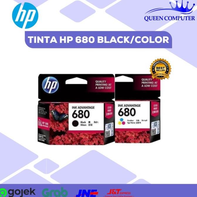 Tinta Printer Hp Original 680 Tri-Color / Black Deskjet 2135 2677 5276 Co