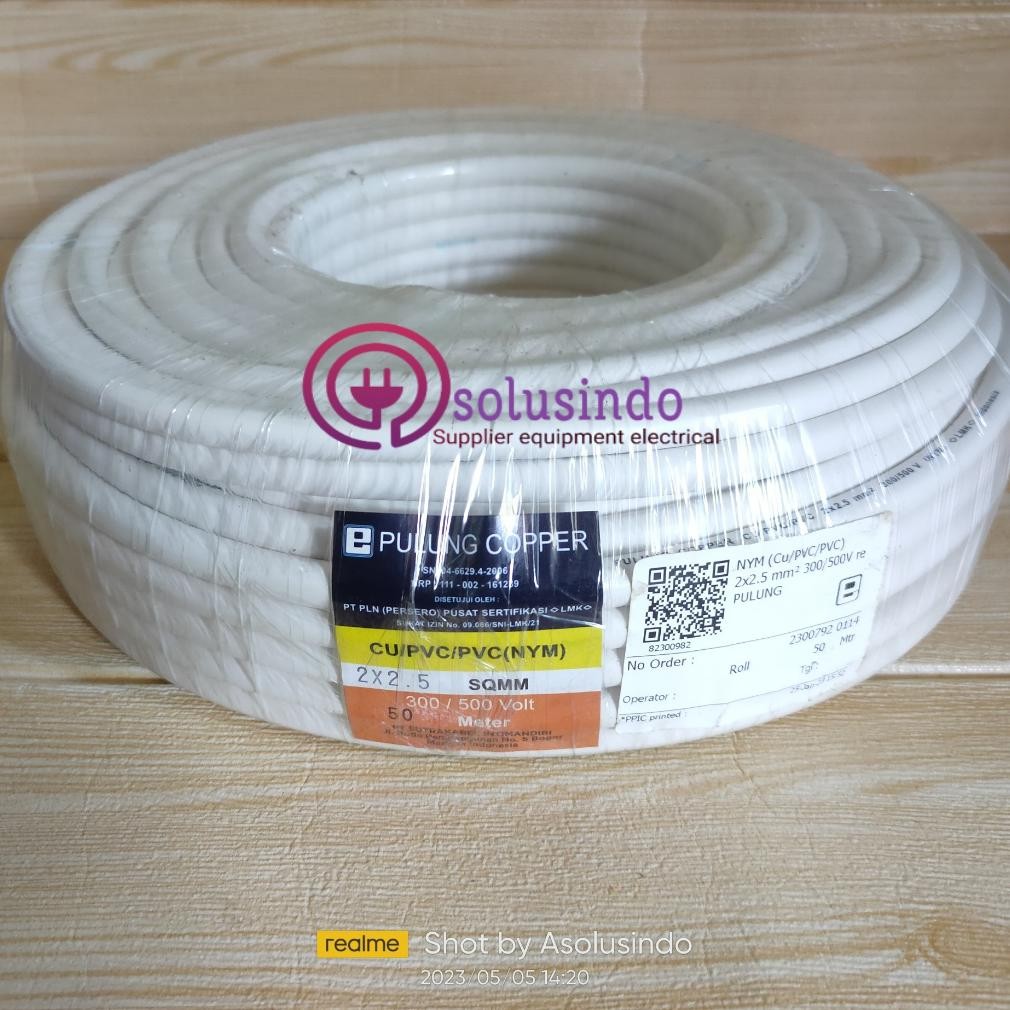 KABEL LISTRIK NYM 2x2,5MM 50 meter - PULUNG COOPER