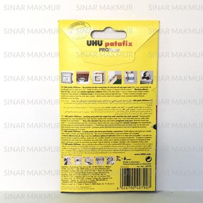 

Patafix Pro Power 3 KG/Glue tack/Lem Serbaguna Hitam 21 pad UHU (SET) murah