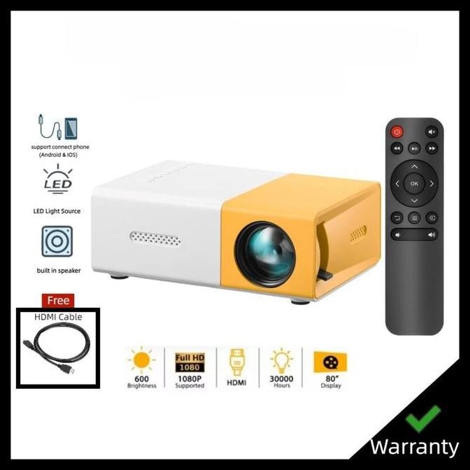 Yg300 Led Mini Portable 1080Hd Projector Bioskop Rumah Terbuka Dengan Pc Memberikan Garis Hdmi Hd Le