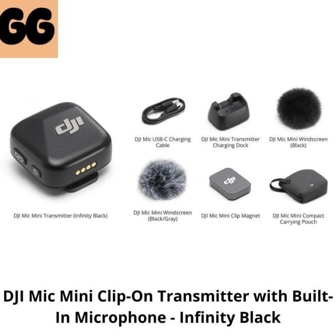Dji Mic Mini Clip-On Transmitter With Built-In Microphone - Infinity Black Co