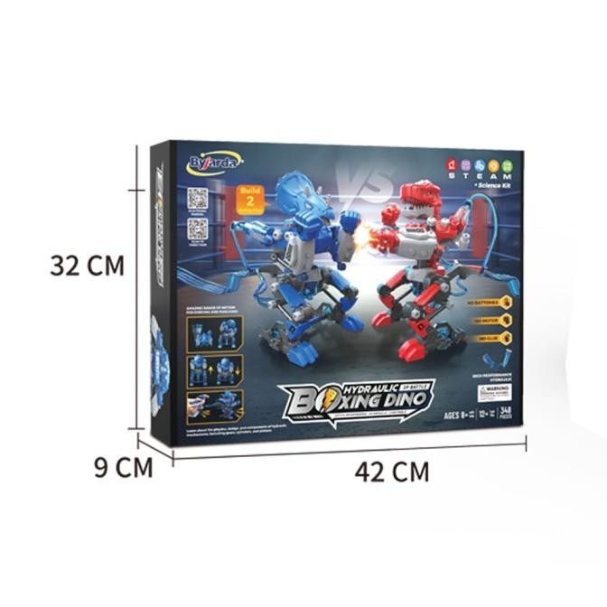 Sale Mainan Hydraulic Boxing Dino 2In1 Mainan Rakitan 2 Robot Dino Boxing Diy