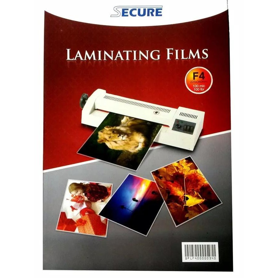 

Plastik Laminating Film SECURE Ukuran F4 - Laminator / Mesin Laminasi