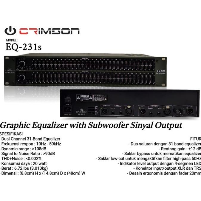 Equalizer Crimson Eq 231S / Eq231S / Eq-231S Channel Co