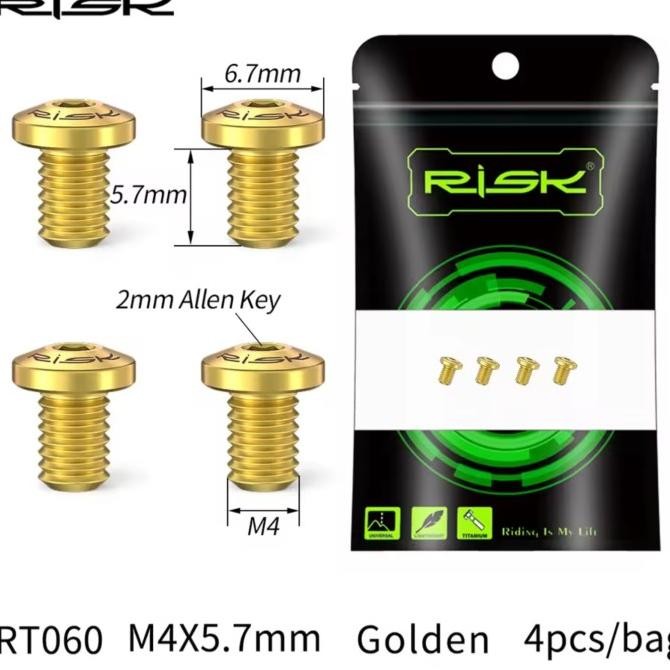 RISK TITANIUM BAUT BRAKE PAD REM U C BRAKE BAUT KALIPER KAMPAS REM C BRAKE SEPEDA ROADBIKE RT060
