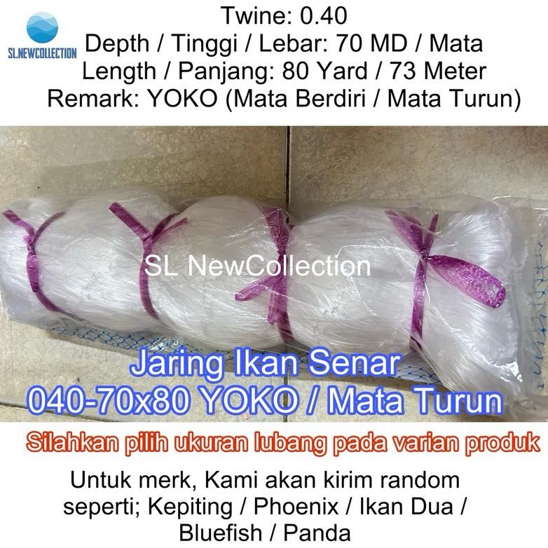 JARING IKAN SENAR 040-70x80 YOKO / JARING IKAN 0.40 / JARING IKAN COD / JARING PUKAT SENAR