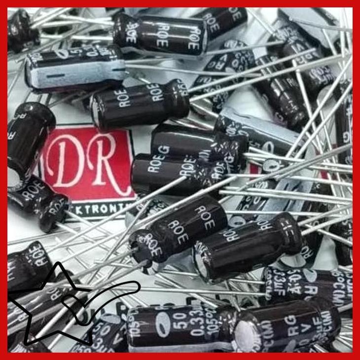 [DRE] Capasitor Kapasitor Elco 0,33uf 50v 0,33 uf mikro 50 volt 0.33 50volt