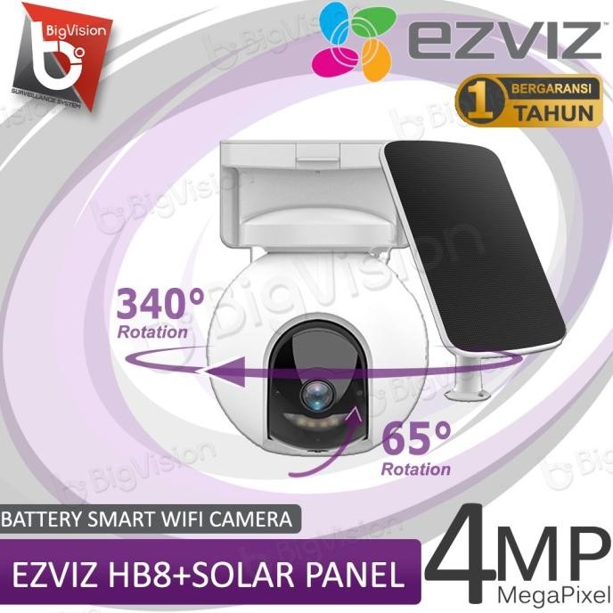 Sale Baterai Cctv Ezviz Hb8 4Mp Solar Panel Cctv Pintar Luar Ruangan Rotasi Sirene