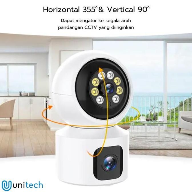 Sale Cctv Mini Wifi Unitech V380Pro 2 Lens Dual Kamera 4Mp Ip Camera 360 Ptz