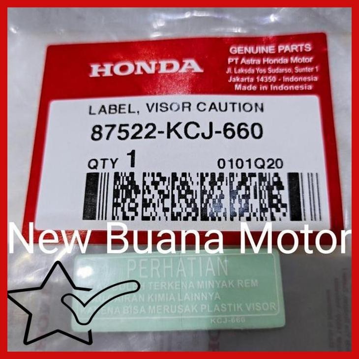 [KEB] STIKER LABEL VISOR TIGER 87522-KCJ-660 HONDA