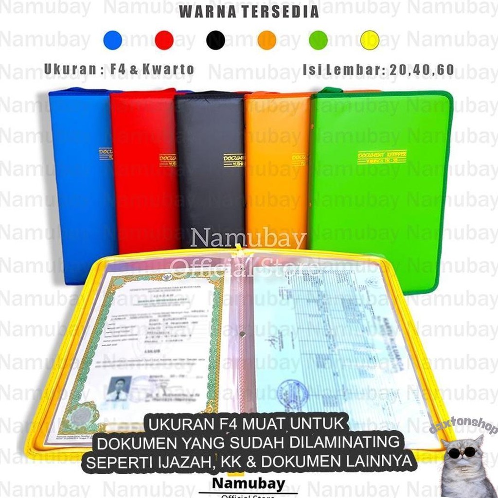 

Dokumen Keeper Isi 20,40,60 Lembar/Dokumen Keeper Resleting/Map Anti Air/Map Dokumen/Clear Holder/Map Sertifikat / Document Keeper Resleting / Document Keeper Bag / Document Keeper F4 / Tempat Dokumen / Tempat Berkas Kilat