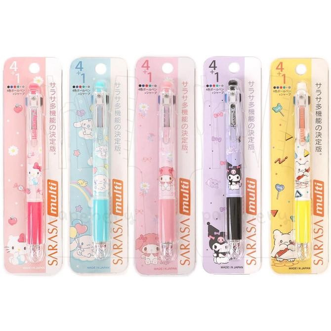 

Zebra Sarasa Multi 4+1 Sanrio Hello Kitty Cinnamoroll My Melody Kuromi Hanamaruobake Multifunction Gel Ink Pen 0.5mm Limited Edition