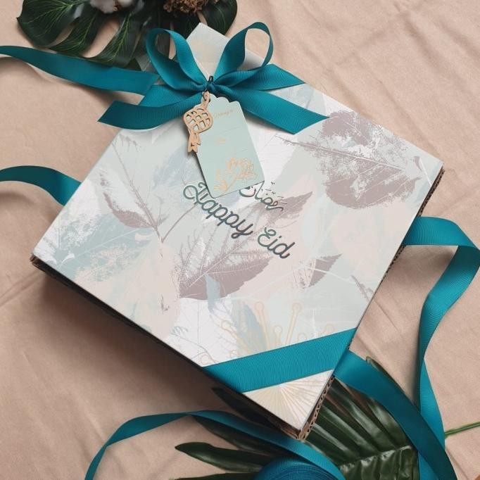 

BOX PREMIUM HAMPERS IDUL FITRI 23x23x7 cm WARNA MINT murah