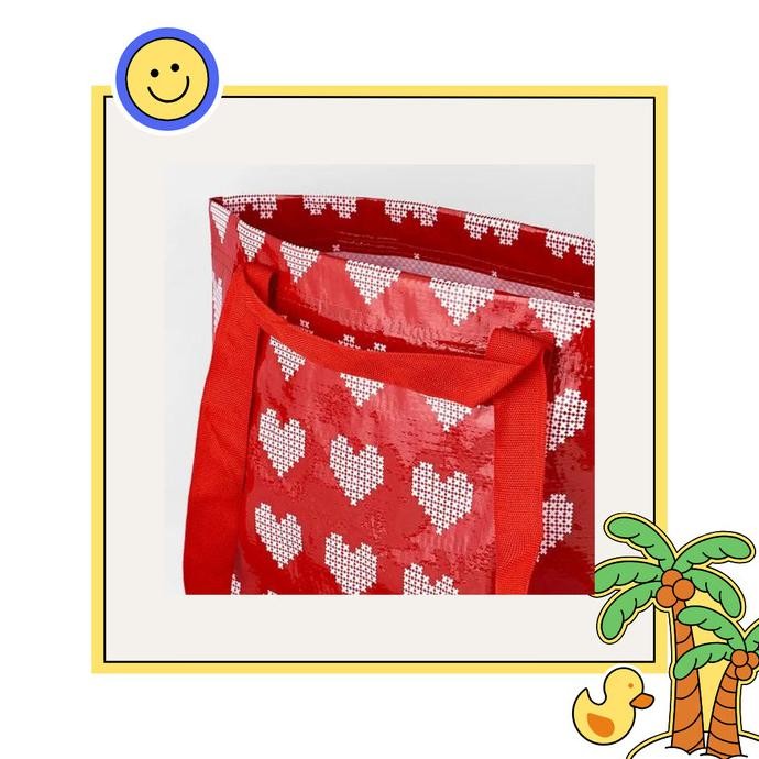 

IKETOSSDAN. Tas, merah/hati, 27x18x27 cm/13 l murah