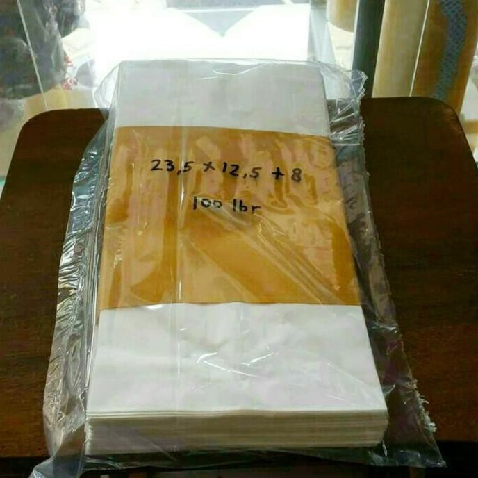 

paper bag -/ kantong kertas putih untuk roti, fried chicken dan snack murah