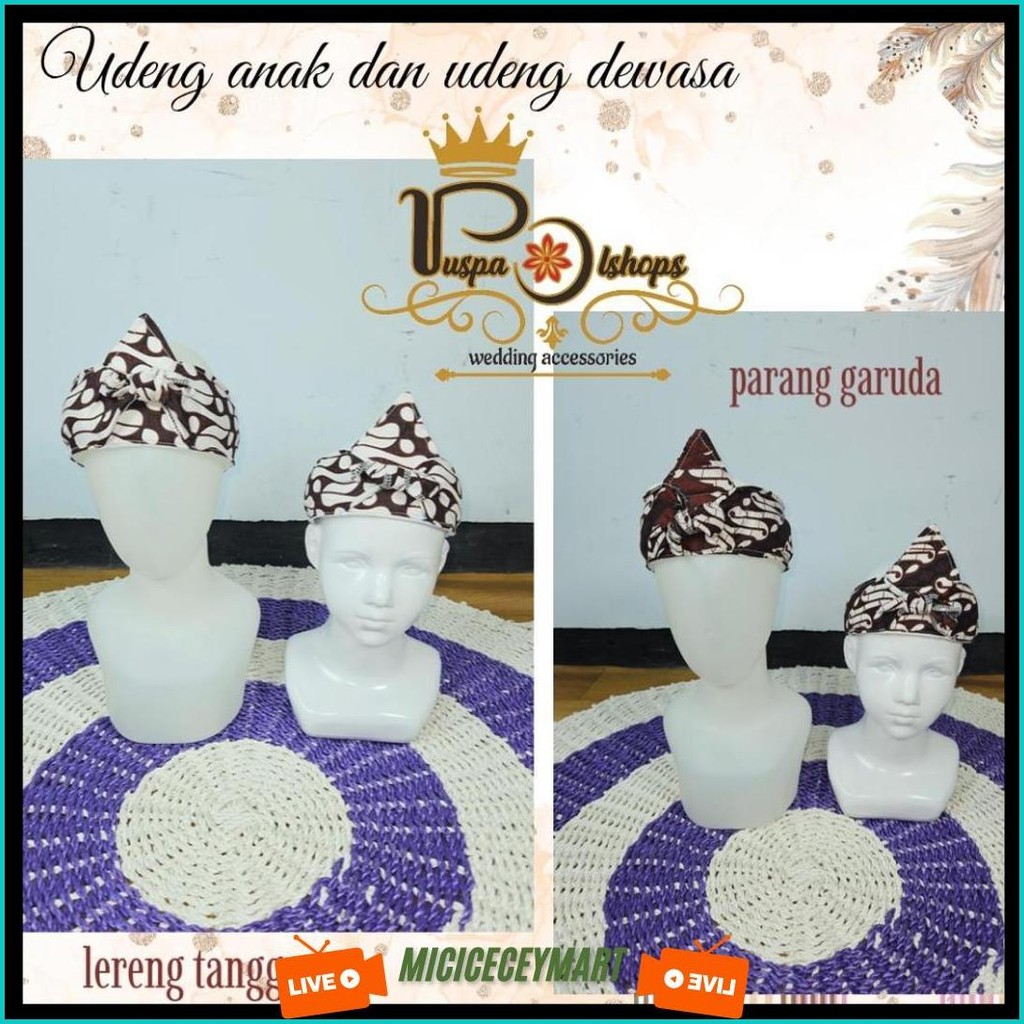 Udeng Slembong Udeng Sapit Urang Set Udeng Set Saput Udeng Slembong Standar Jumbo Totopong Sunda Dew