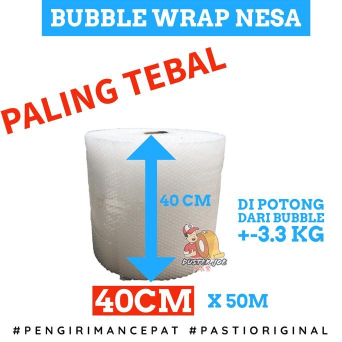 

Bubble Wrap Bening Nesa Pack 40cm x 50M (POT.3.3KG) PALING TEBAL PER 1 ROL murah