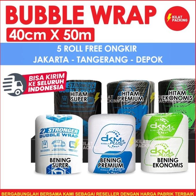 

BUBBLE WRAP 40CM X 50M PREMIUM TEBAL DELKOMAS DKM PLUS TERMURAH SATUAN murah